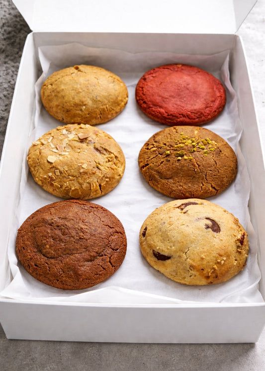 Box découverte 6 cookies artisanaux 100g personnalisable